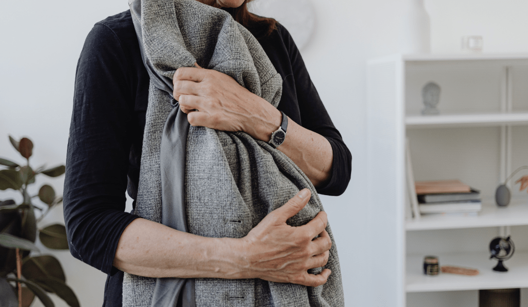someone holding a blanket